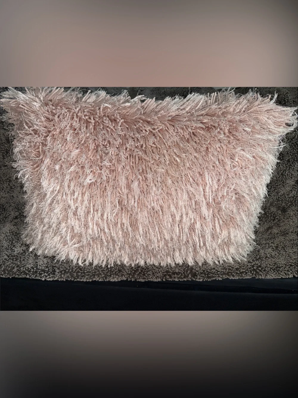 Soft Shag Throw Pillow - Blush Pink